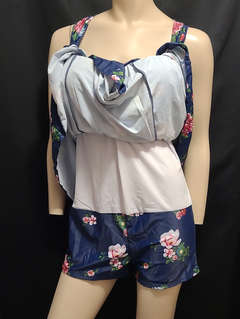 Cocopear women's navy floral skirted one-piece swimdress 2XL - Picture 8 of 15